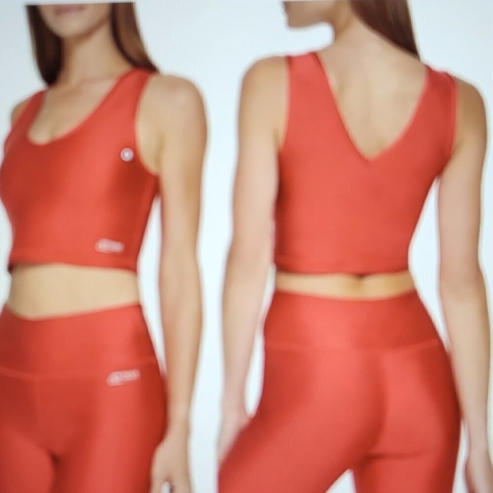 DKNY Sport Women's Performance Support Yoga Running Tank Bra RED Sz XL NWT